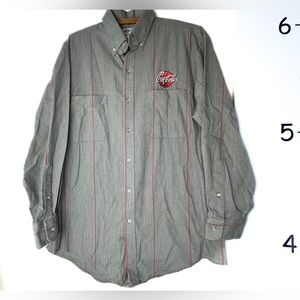 Coca-cola‎ Gray Button-down Work Shirt 16-16.5" Men's Large